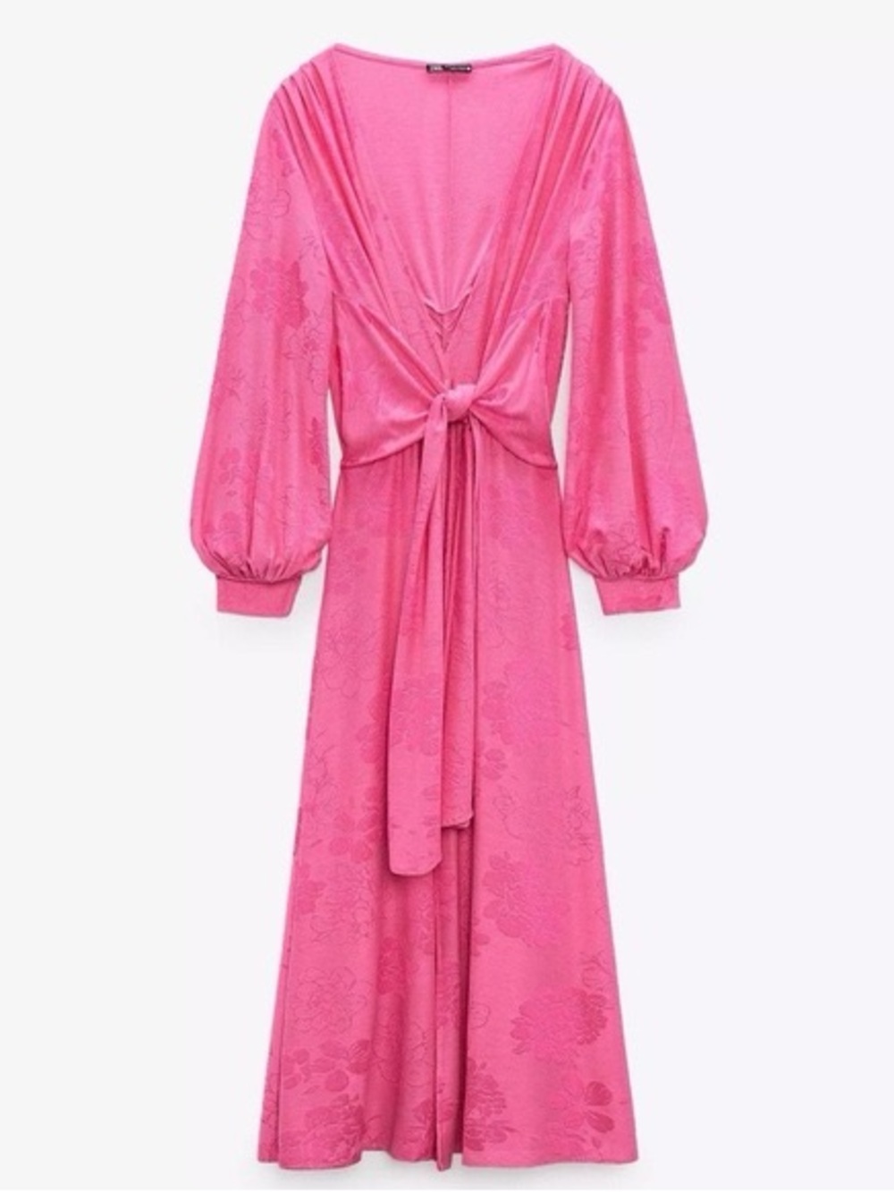 Zara Pink Knot-Front Maxi Dress